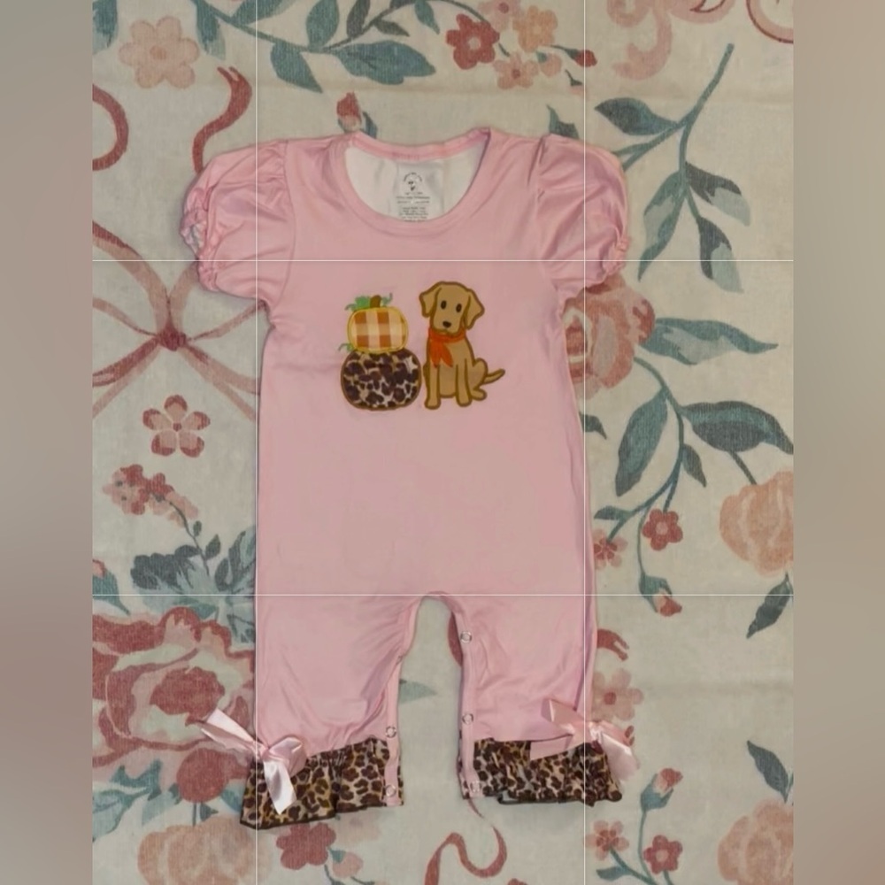 🚨🚨SALE🚨🚨 Girls Pink Dog Jumpsuit - Picture 2 of 2